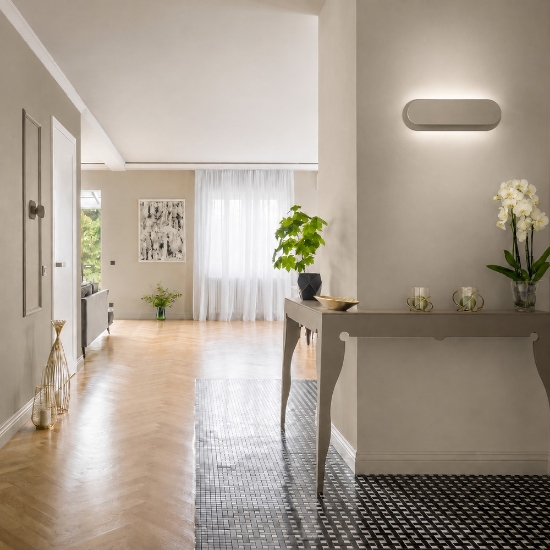 Applique da parete moderna tortora led 28w cct 3000k 4000k