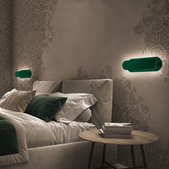 Applique da parete moderna verde bosco led 28w cct 3000k 4000k