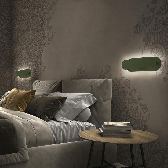 Applique da parete moderna verde oliva led 28w cct 3000k 4000k