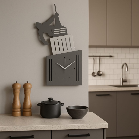 Orologio da parete king kong per cucina moderna fango e avorio