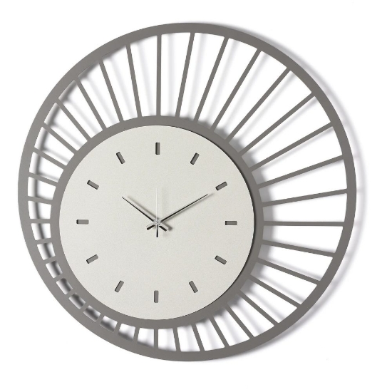 Orologio moderno per parete rotondo fango e avorio 70cm