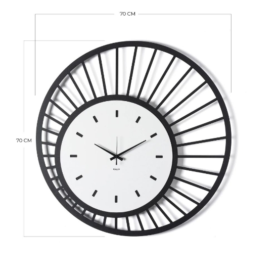 Orologio moderno per parete rotondo fango e avorio 70cm