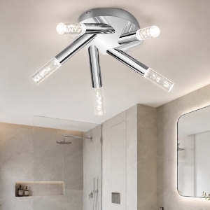 Plafoniera per bagno moderno cromo led 3.1w 3000k 42cm ip44
