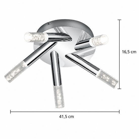 Plafoniera per bagno moderno cromo led 3.1w 3000k 42cm ip44