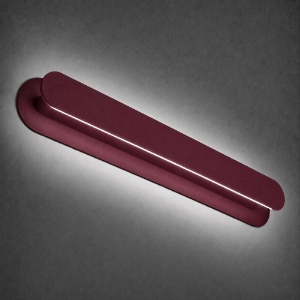 Applique da parete moderna bordeaux led 28w cct 3000k 4000k dimmerabile