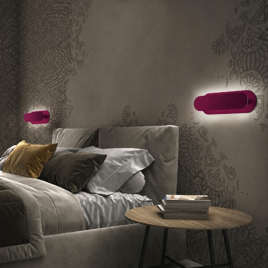 Applique da parete moderno magenta led 28w cct 3000k 4000k