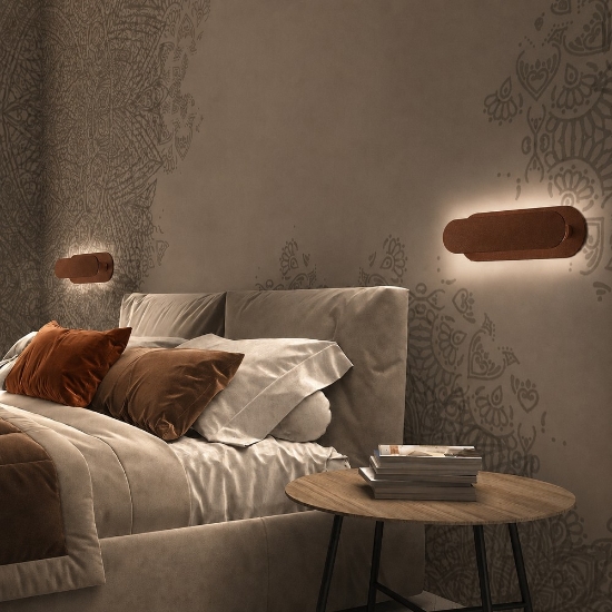 Applique da parete per soggiorno ruggine led 28w cct 3000k 4000k
