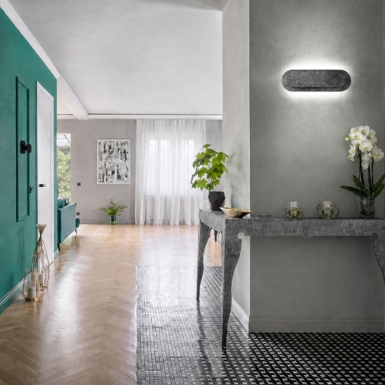Applique da parete moderna foglia argento led 28w cct 3000k 4000k dimmerabile
