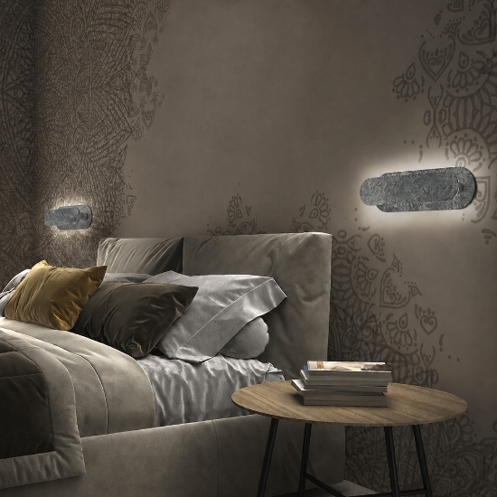 Applique da parete moderna foglia argento led 28w cct 3000k 4000k dimmerabile