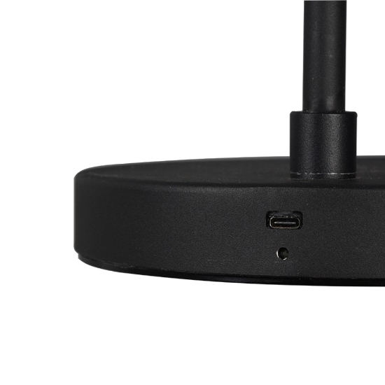 Piantana da terra nero opaco led 4,5w 3000k dimmerabile usb ricaricabile