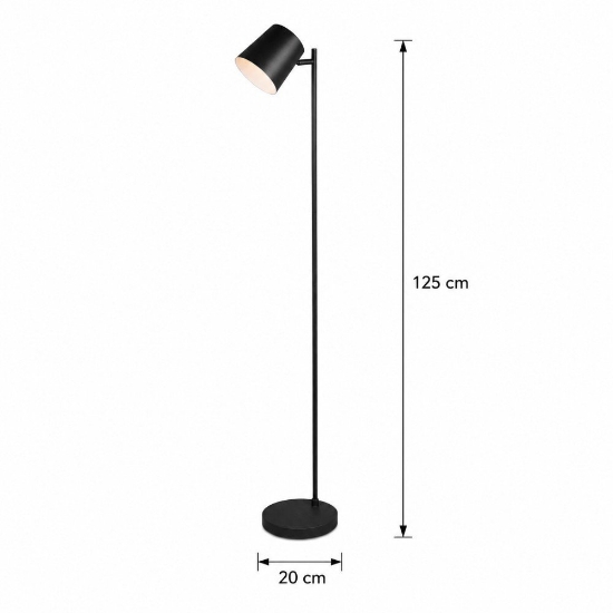 Piantana da terra nero opaco led 4,5w 3000k dimmerabile usb ricaricabile