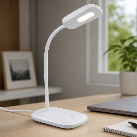Lampada da scrivania orientabile bianca led 3.5w 3000k dimmerabile