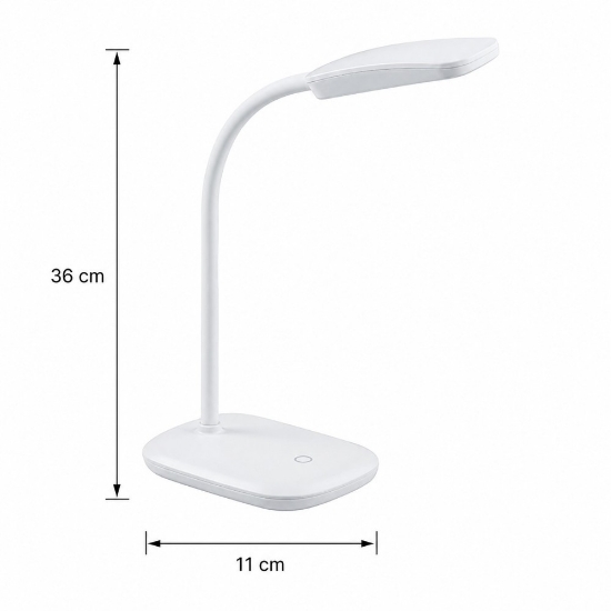 Lampada da scrivania orientabile bianca led 3.5w 3000k dimmerabile