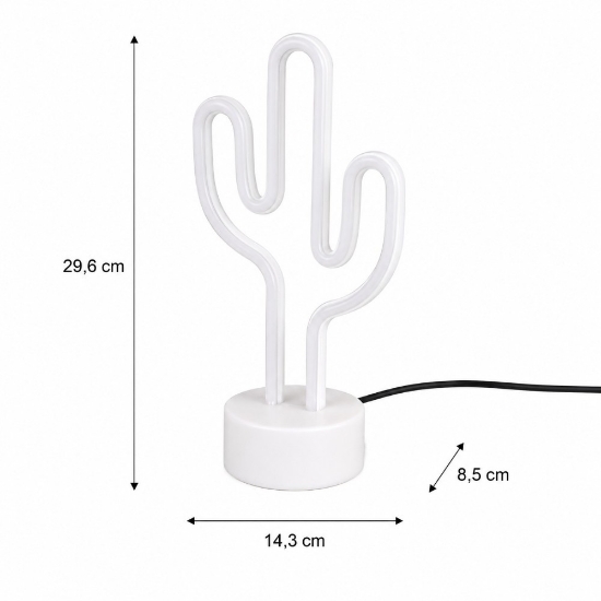 Lampada da tavolo per cameretta bianca led 1,8w cactus