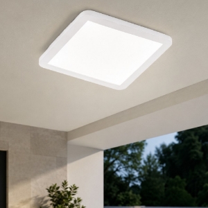 Plafoniera da esterno quadrata bianca led 18w 3000k dimmerabile ip44