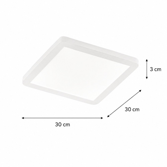 Plafoniera da esterno quadrata bianca led 18w 3000k dimmerabile ip44