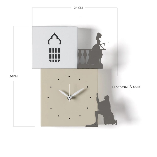 Orologio da parete moderno design romeo e giulietta crema e bianco
