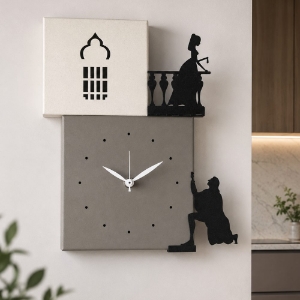 Orologio da parete moderno romeo e giulietta fango e nero
