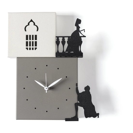 Orologio da parete moderno romeo e giulietta fango e nero