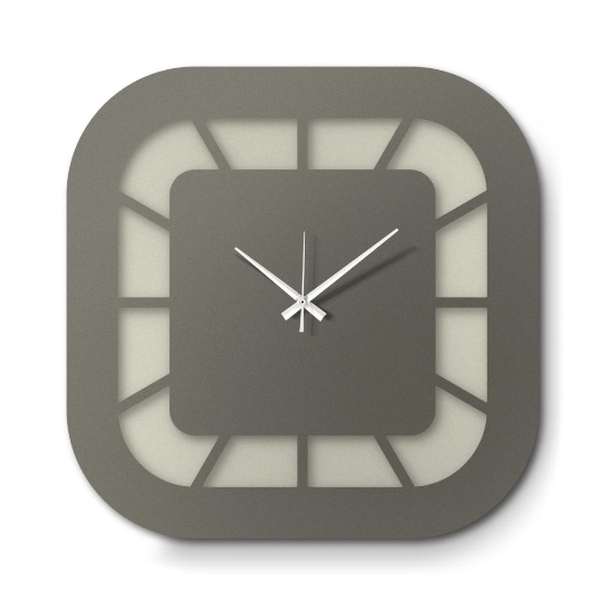 Orologio quadrato per parete cucina avorio e fango