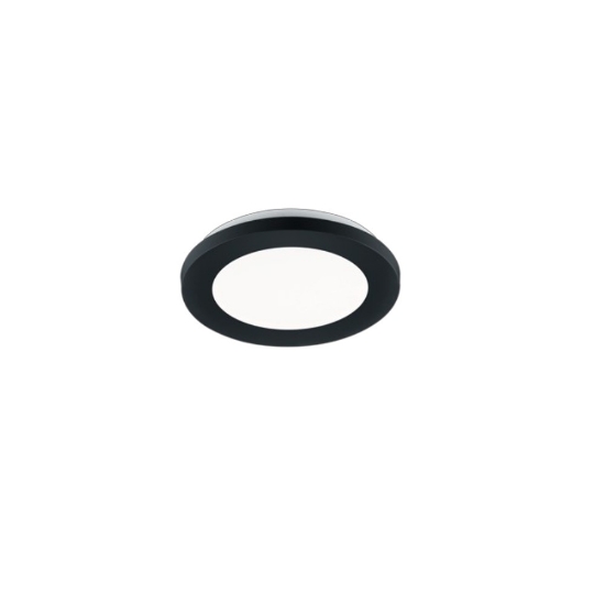 Plafoniera da bagno tonda nera opaco led 3000k dimmerabile ip44