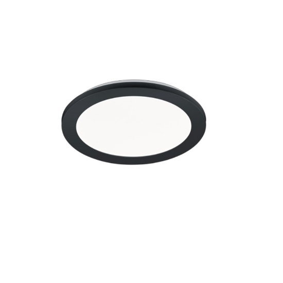 Plafoniera da esterno tonda nero opaco led 15w 3000k ip44 dimmerabile