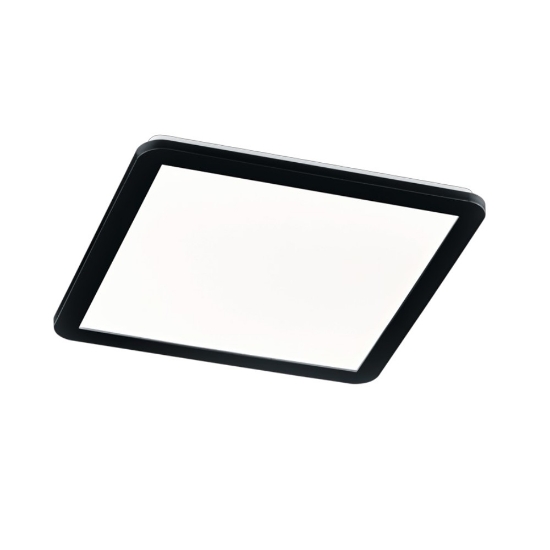 Plafoniera da esterno quadrata nero opaco led 24w 3000k ip44 dimmerabile