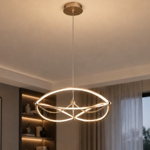 Lampadario a sospensione ellisse ottone opaco led 42w 3000k