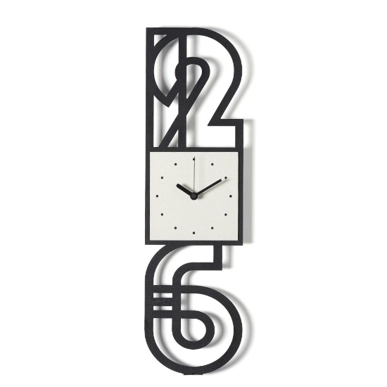 Orologio moderno da parete design verticale nero e avorio
