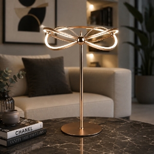 Lampada da tavolo ellissi ottone opaco led 20w 3000k dimmerabile