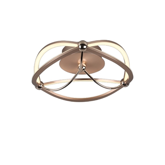 Plafoniera moderna ellissi ottone opaco led 3000k per salotto