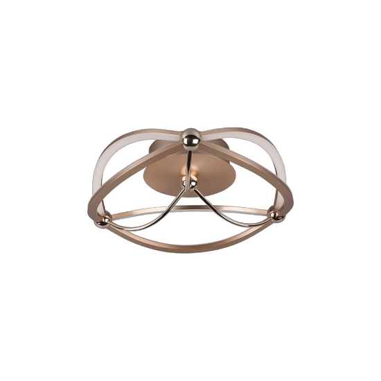 Plafoniera moderna ellissi ottone opaco led 3000k per salotto
