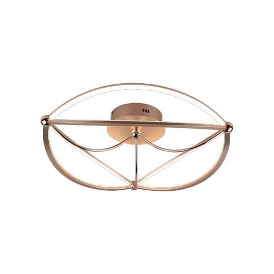 Plafoniera led 42w 3000k ellissi ottone opaco per salotto