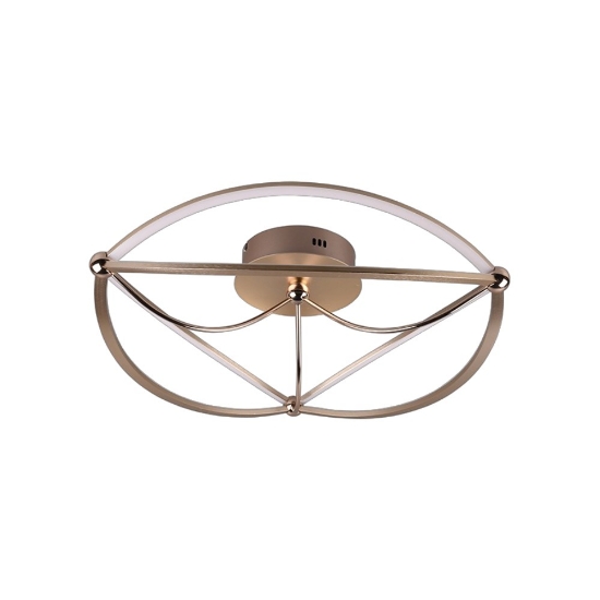Plafoniera led 42w 3000k ellissi ottone opaco per salotto