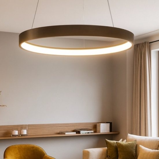 Sforzin anello lampadario particolare moderno bronzo spazzolato led 33w 3000k