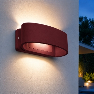 Applique da esterno moderna bordeaux led 12w 3000k ip65