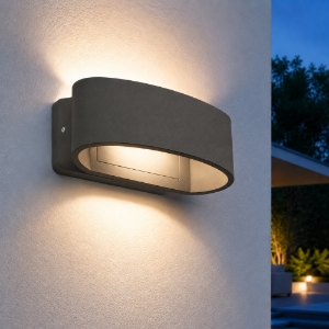 Applique da esterno moderna antracite led 12w 3000k ip65 18cm
