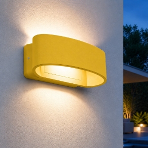 Applique da esterno moderna giallo girasole led 12w 3000k ip65