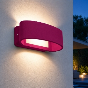Applique da esterno moderna magenta led 12w 3000k ip65