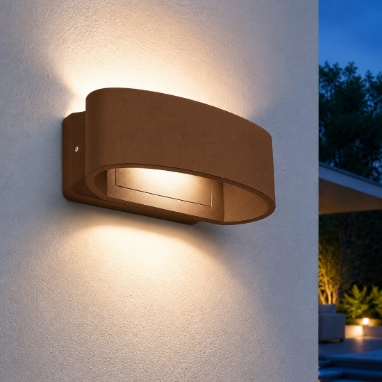 Applique da esterno moderna rame opaco led 12w 3000k ip65