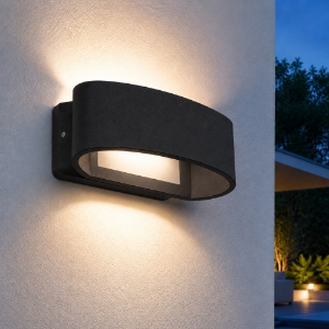 Applique da esterno moderna nero led 12w 3000k ip65