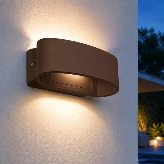Applique da esterno moderna ruggine led 12w 3000k ip65