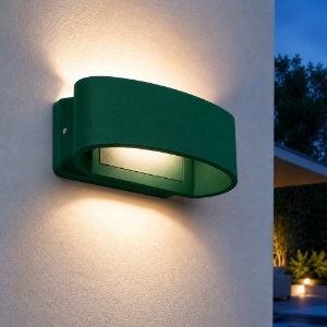 Applique da esterno moderna verde bosco led 12w 3000k ip65
