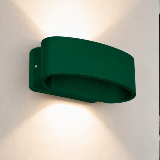 Applique da esterno moderna verde bosco led 12w 3000k ip65