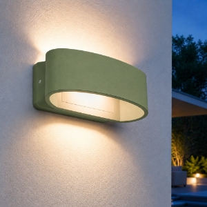 Applique da esterno moderna verde salvia led 12w 3000k ip65
