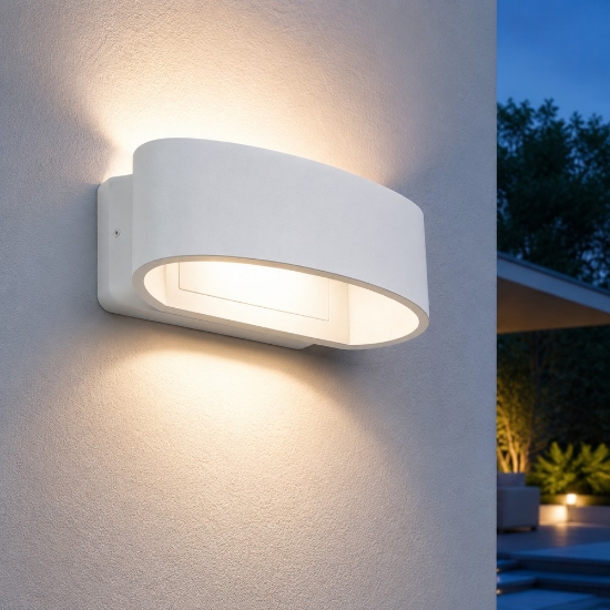 Applique da esterno moderna bianca led 12w 3000k ip65
