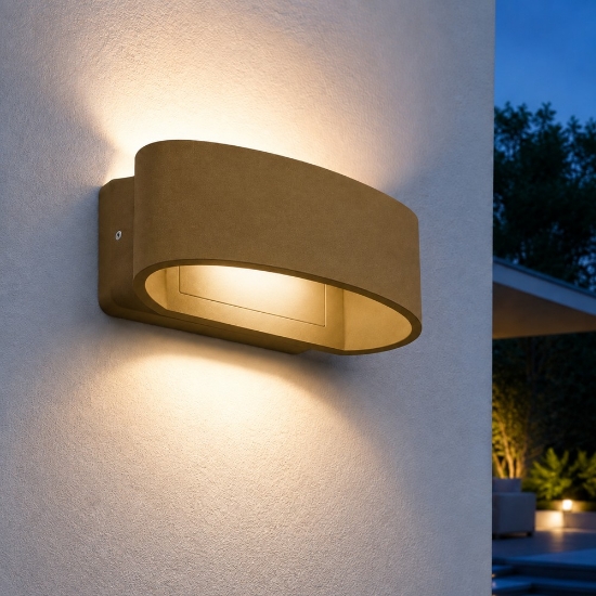 Applique da esterno moderna sabbia bagnata led 12w 3000k ip65
