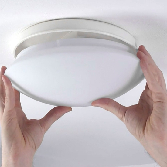 Plafoniera 31cm tonda bianca per cabina armadio led 18w cct 3000k 6500k