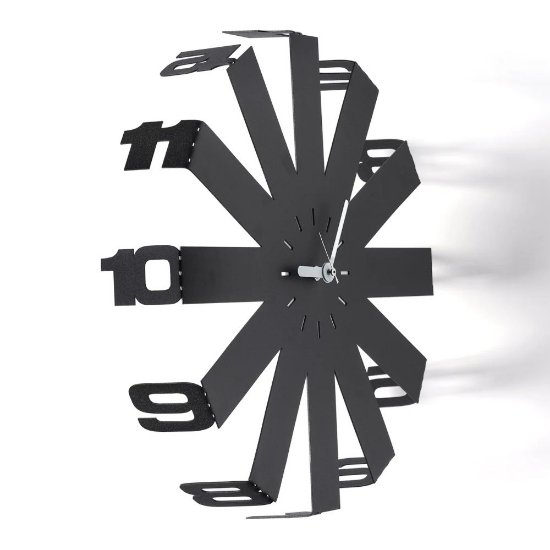 Orologio moderno a parete rotondo nero tridimensionale