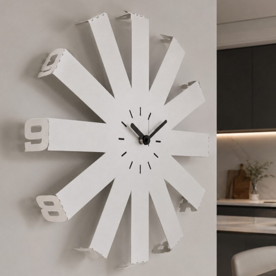 Orologio da parete bianco design tridimensionale